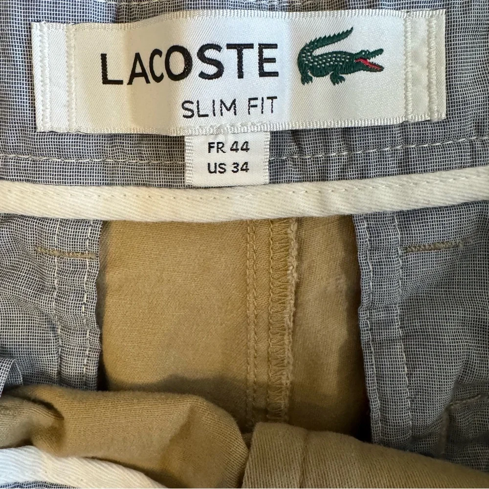 Lacoste Men’s Slim Fit Tan Shorts – Short 9” Inseam, Size 34
